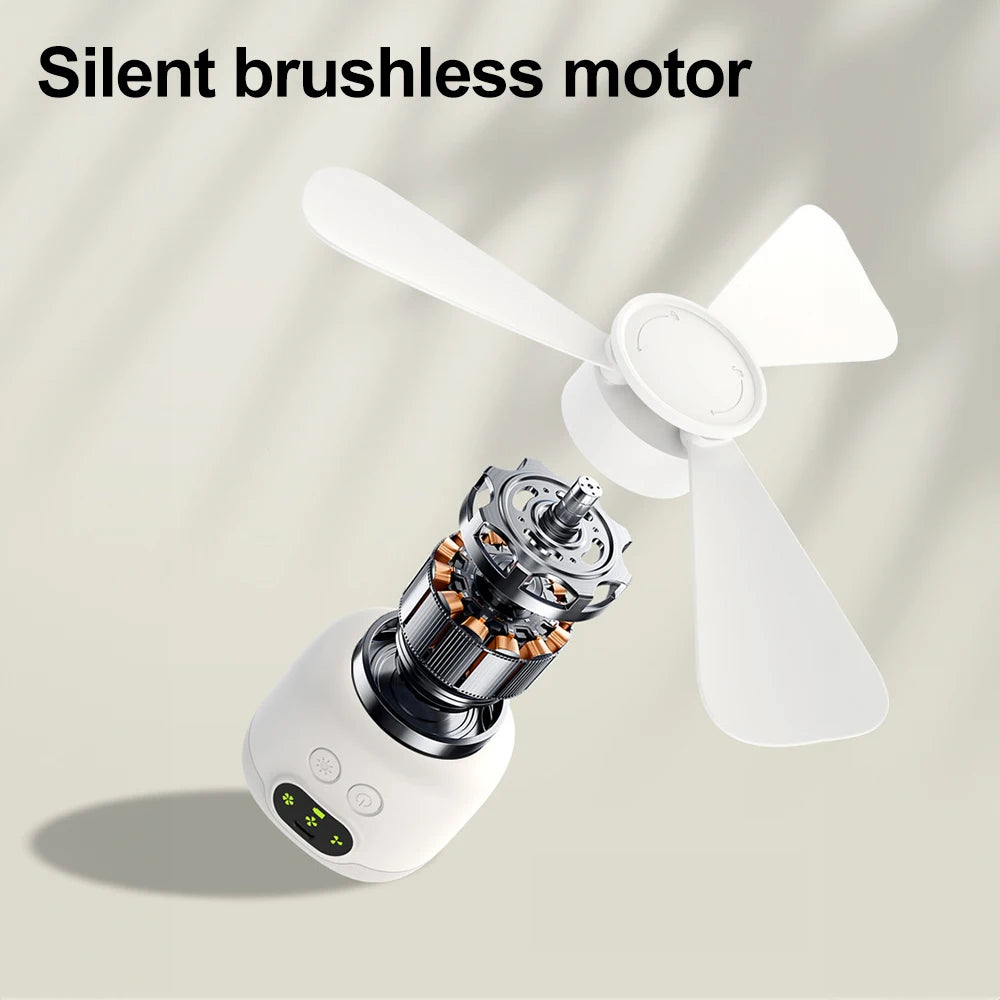 Portable Ceiling Fan Rechargeable Wireless Air Circulators with Remote Control Night Light