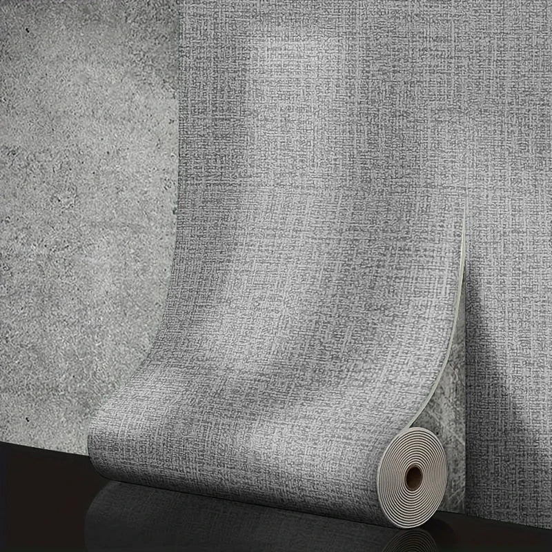 50cmX10m Linen 3D Foam Self-adhesive PVC Solid Color Waterproof Background Wall
