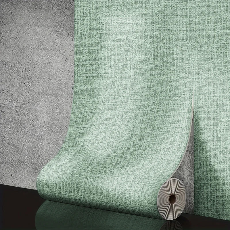 50cmX10m Linen 3D Foam Self-adhesive PVC Solid Color Waterproof Background Wall