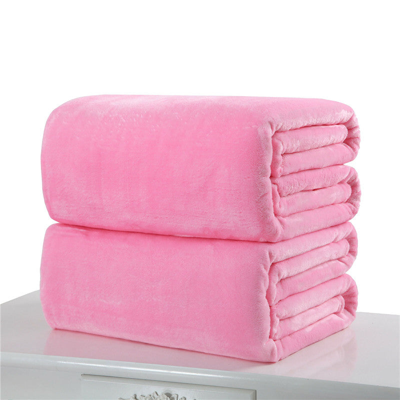 Plain Flannel Coral Blanket