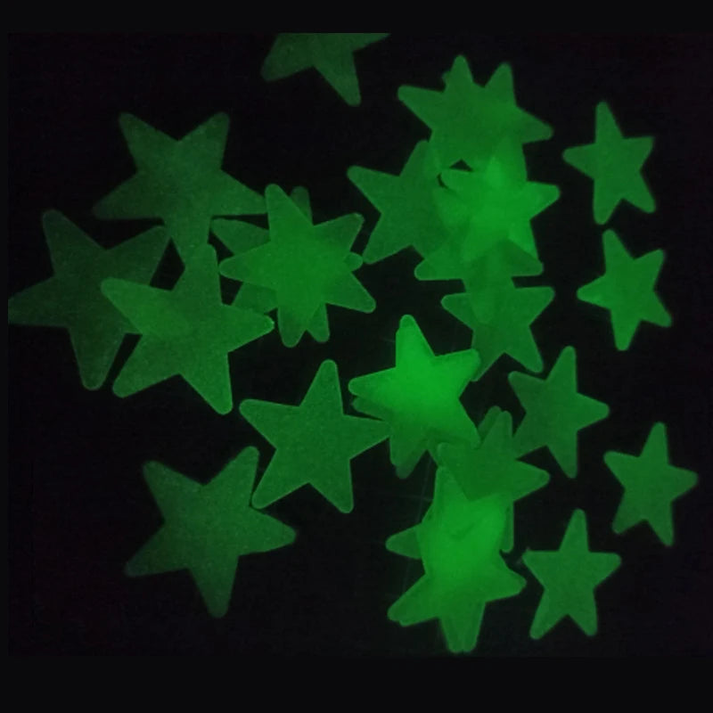 PVC Stars Glow Stickers Luminous In Dark Night Fluorescent Wall Art Decals For Kids