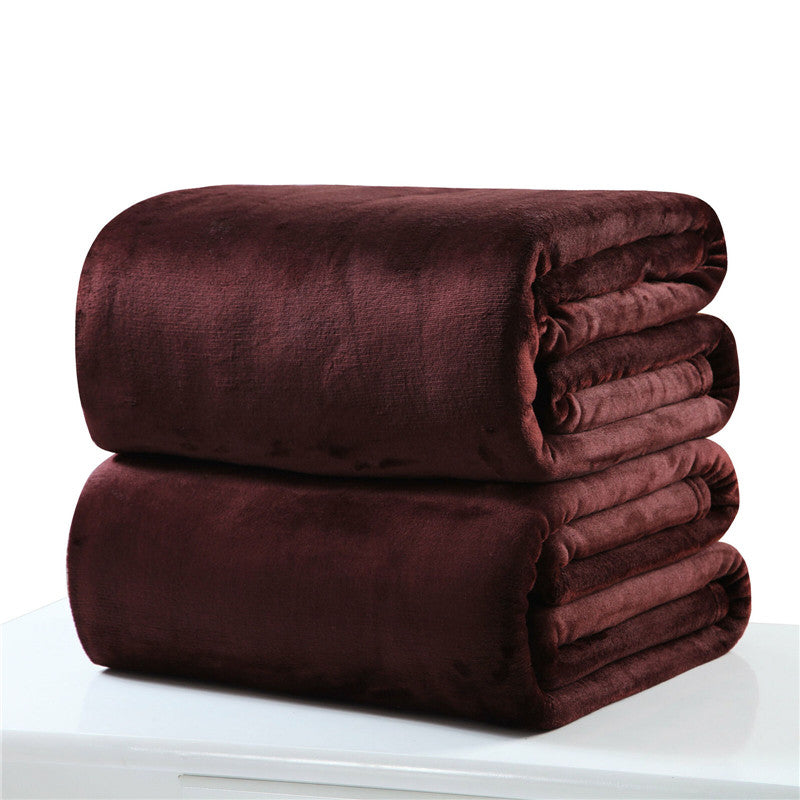 Plain Flannel Coral Blanket