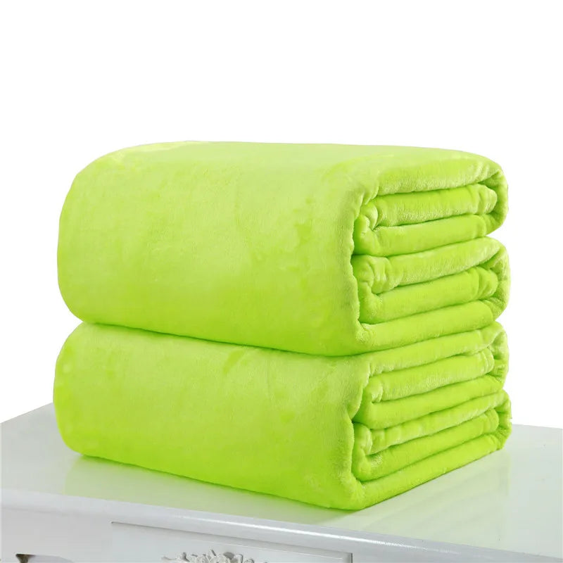 Plain Flannel Coral Blanket