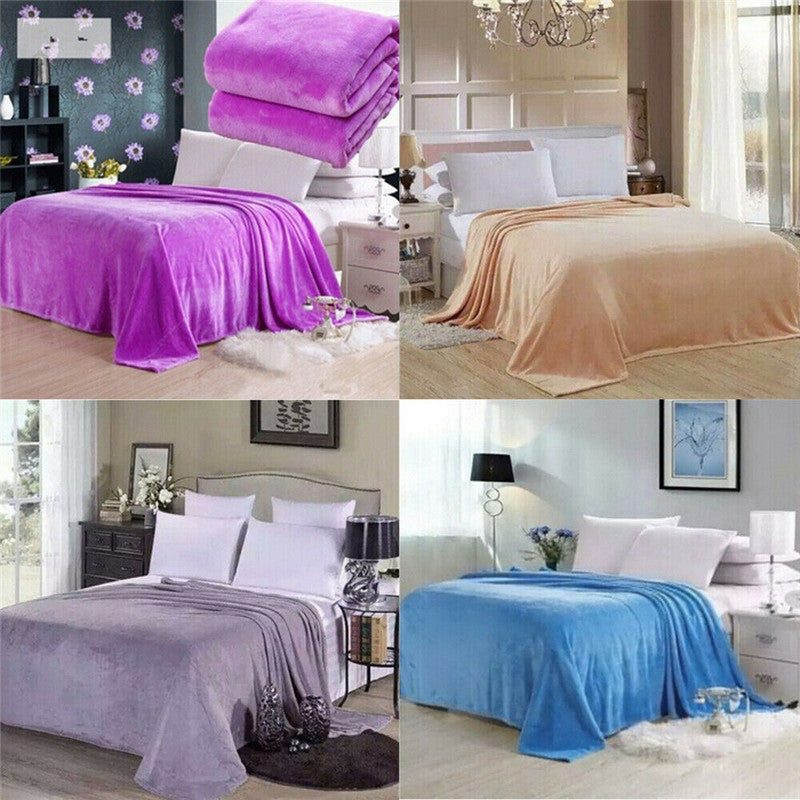 Plain Flannel Coral Blanket