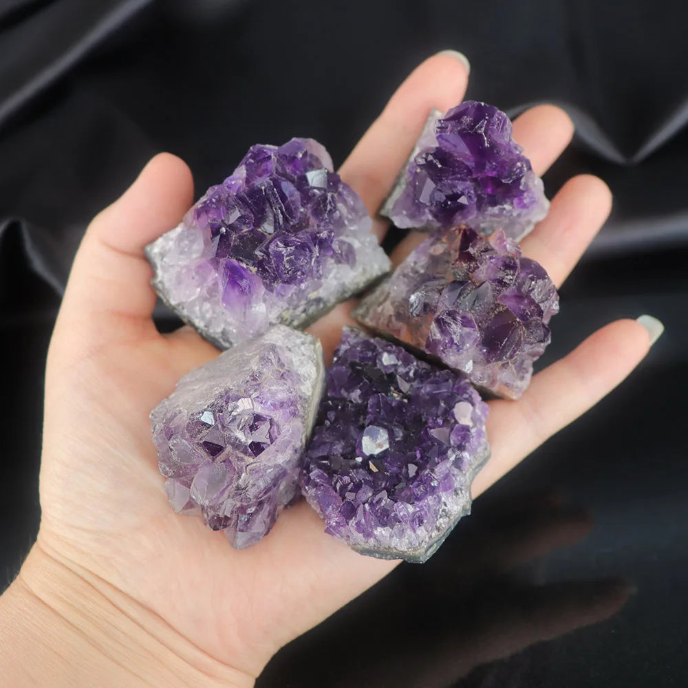 Amethyst Geode Natural Crystal Quartz Stone Wand Point Energy Healing Mineral Stone