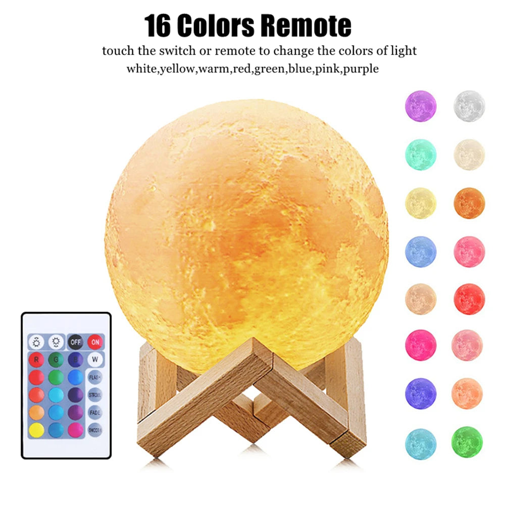 3D Moon USB Night Lamp