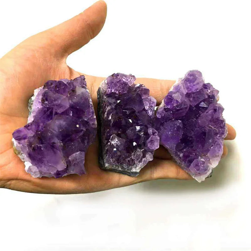 Amethyst Geode Natural Crystal Quartz Stone Wand Point Energy Healing Mineral Stone