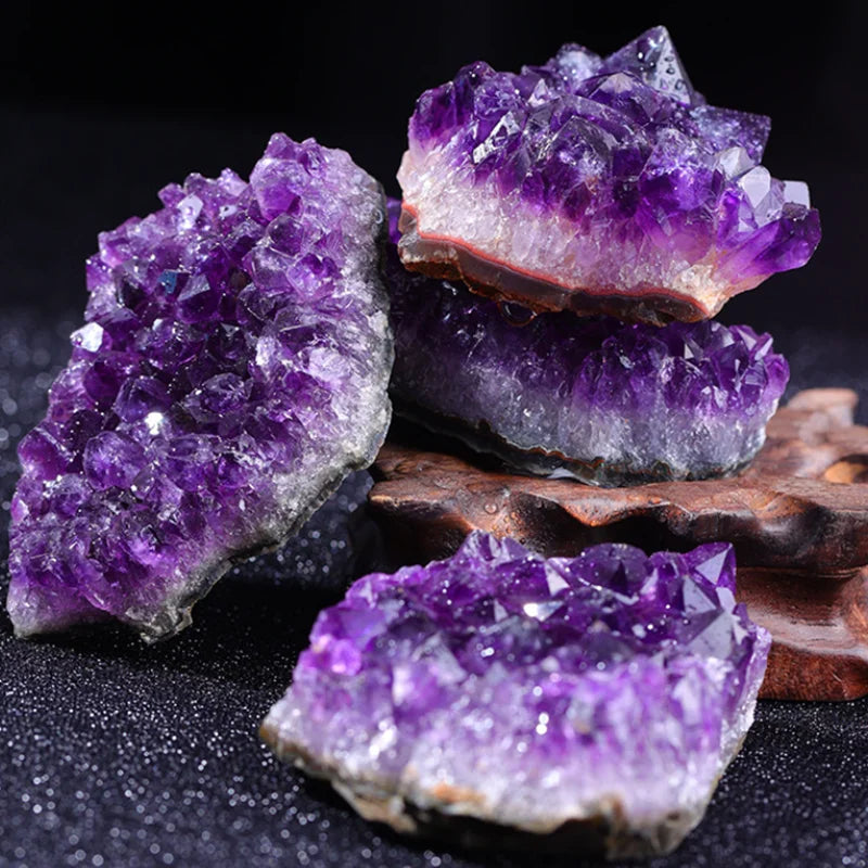 Amethyst Geode Natural Crystal Quartz Stone Wand Point Energy Healing Mineral Stone