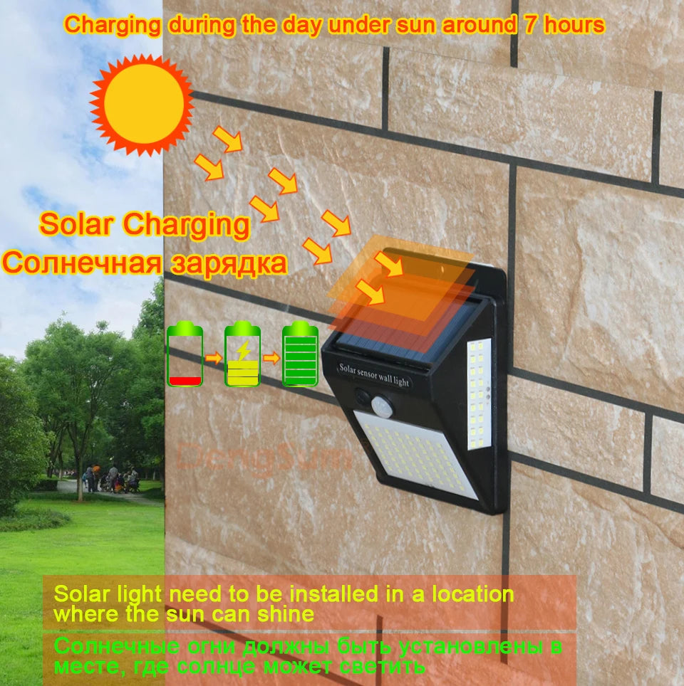 PIR Motion Sensor Solar Street 100 LED Light