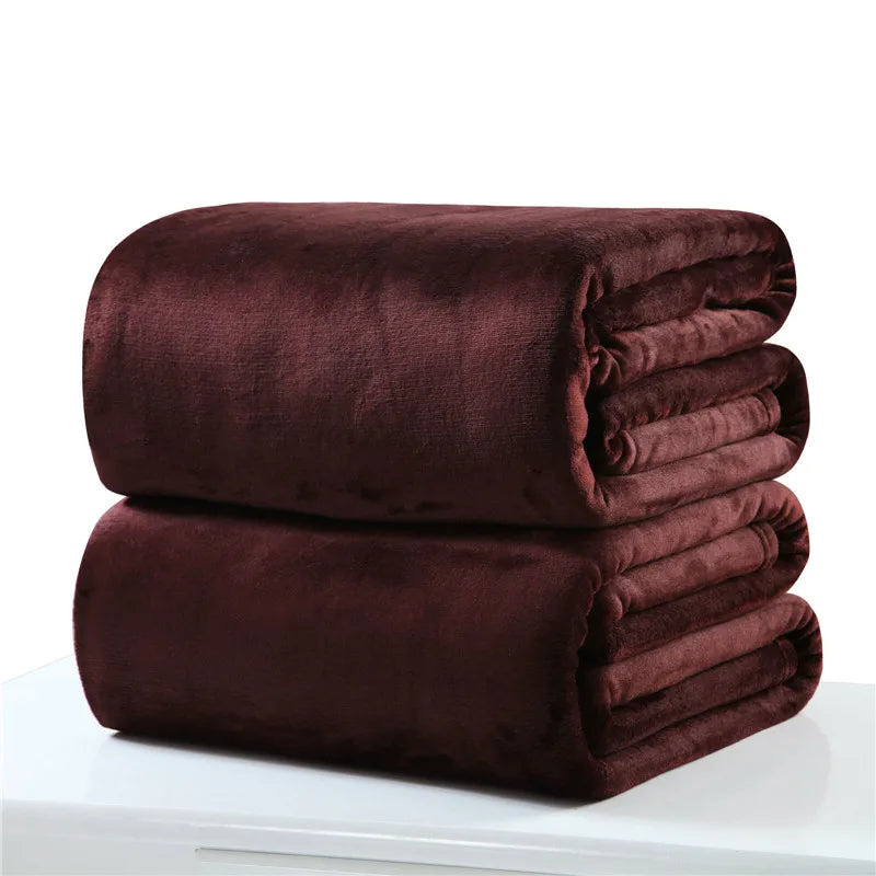 Plain Flannel Coral Blanket