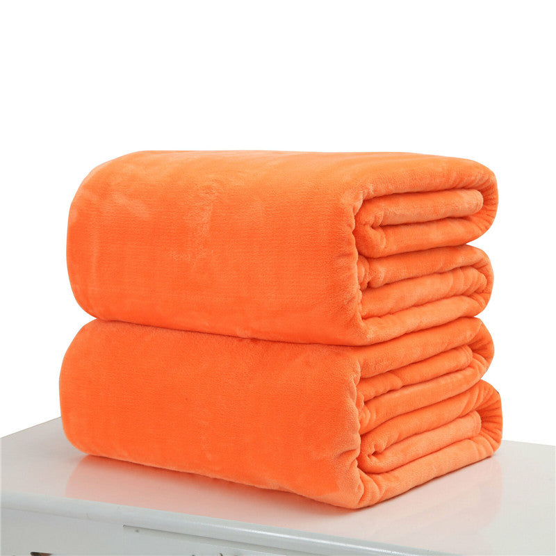 Plain Flannel Coral Blanket