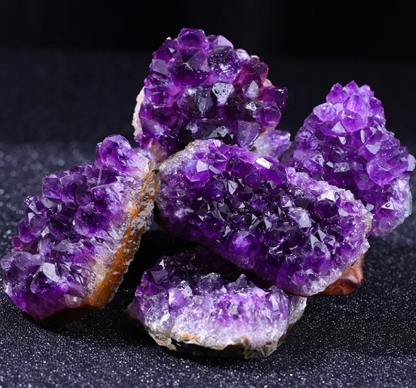 Amethyst Geode Natural Crystal Quartz Stone Wand Point Energy Healing Mineral Stone