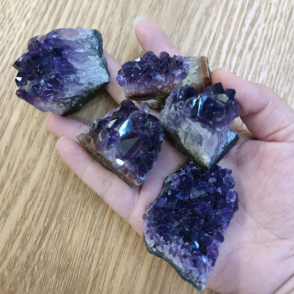 Amethyst Geode Natural Crystal Quartz Stone Wand Point Energy Healing Mineral Stone