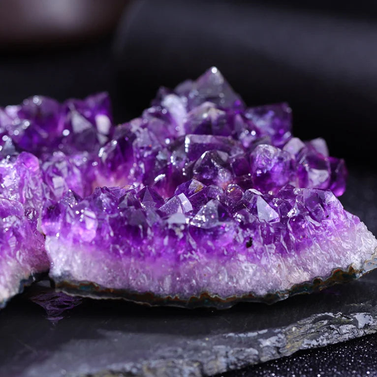 Amethyst Geode Natural Crystal Quartz Stone Wand Point Energy Healing Mineral Stone