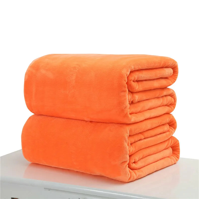 Plain Flannel Coral Blanket