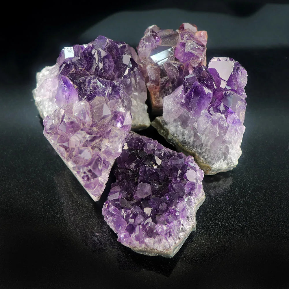 Amethyst Geode Natural Crystal Quartz Stone Wand Point Energy Healing Mineral Stone