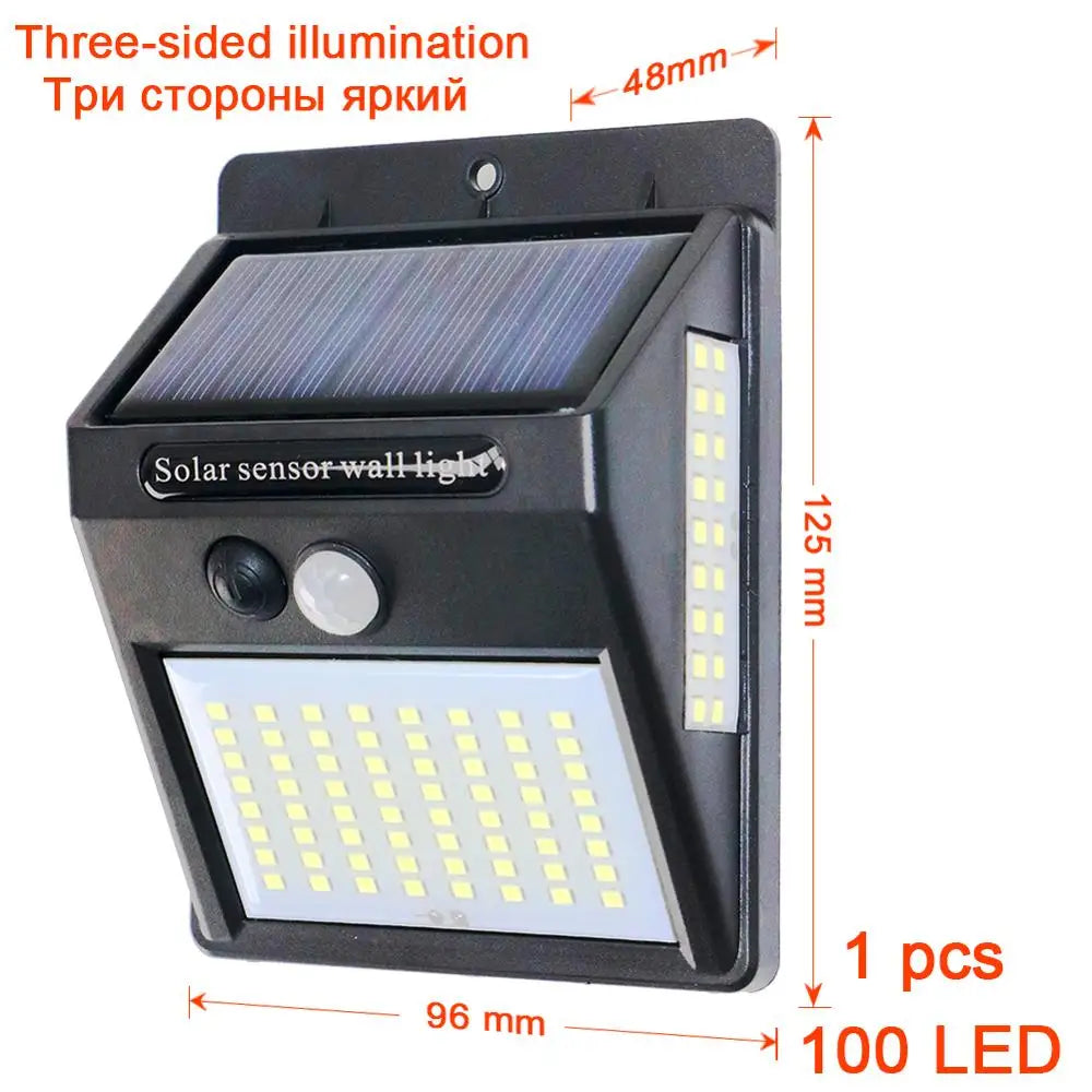 PIR Motion Sensor Solar Street 100 LED Light