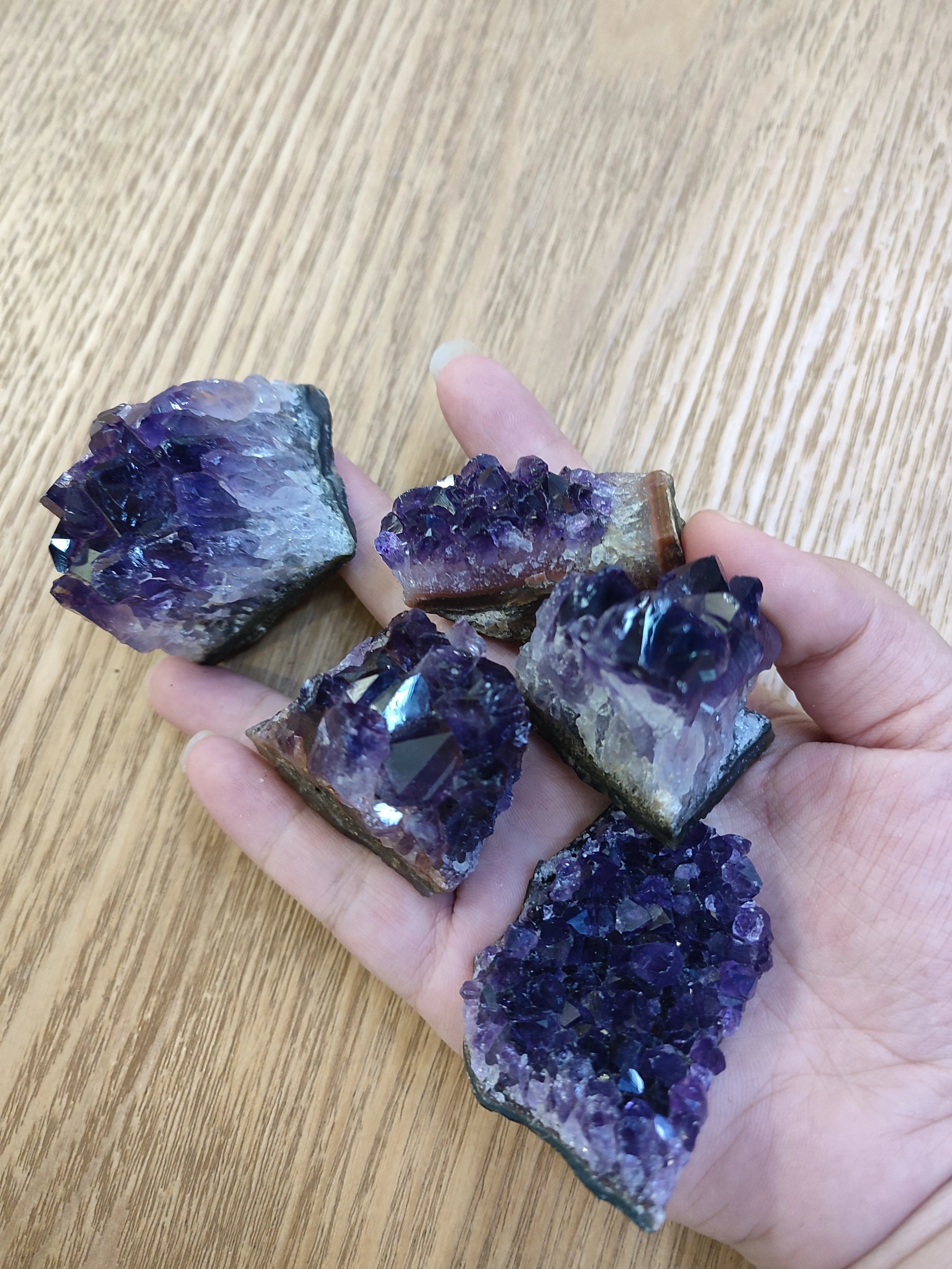 Amethyst Geode Natural Crystal Quartz Stone Wand Point Energy Healing Mineral Stone