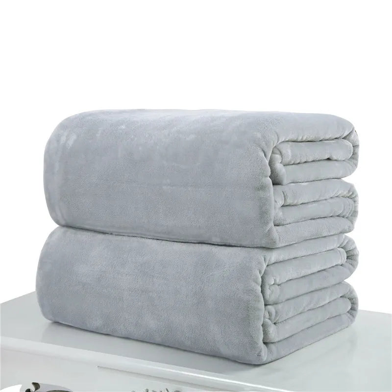 Plain Flannel Coral Blanket