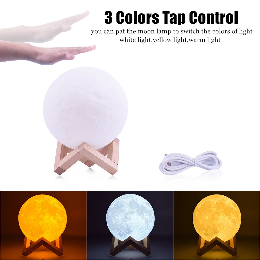 3D Moon USB Night Lamp