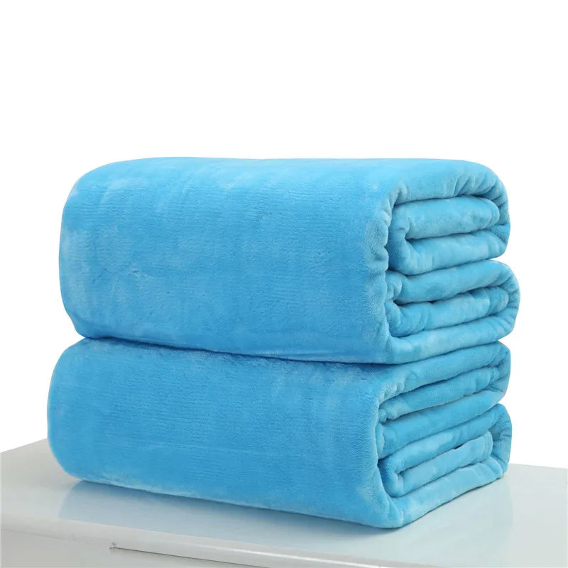 Plain Flannel Coral Blanket