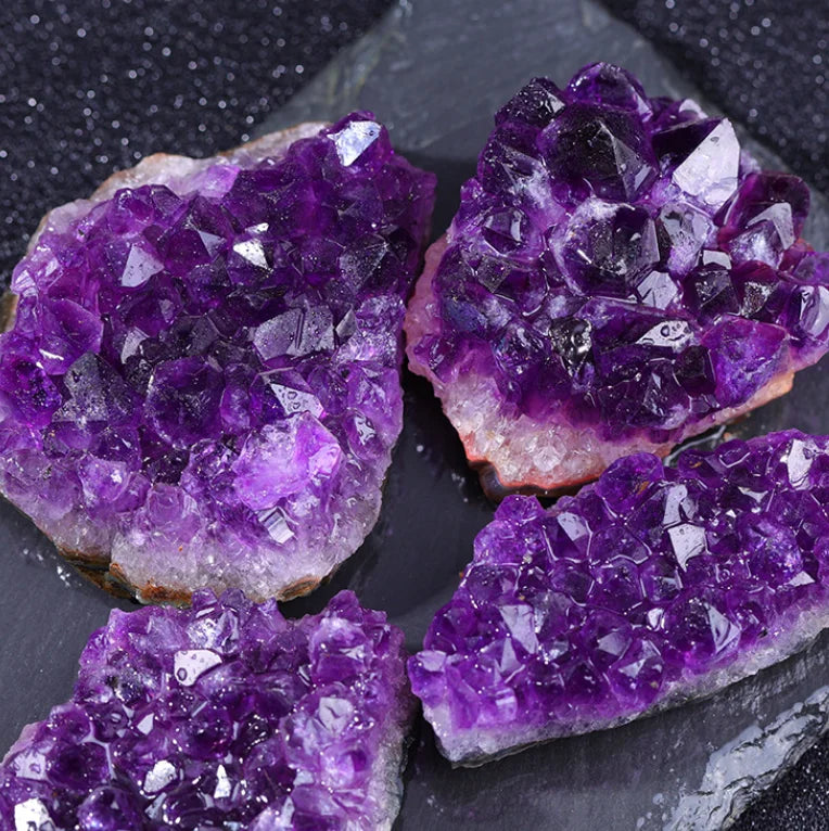 Amethyst Geode Natural Crystal Quartz Stone Wand Point Energy Healing Mineral Stone