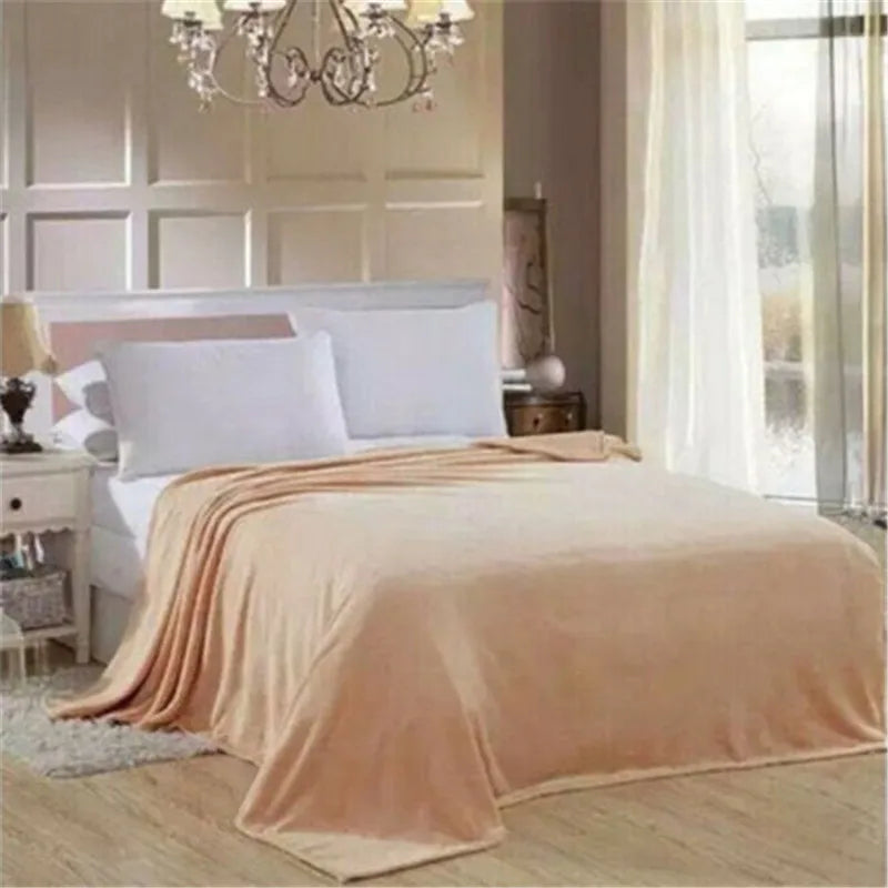 Plain Flannel Coral Blanket
