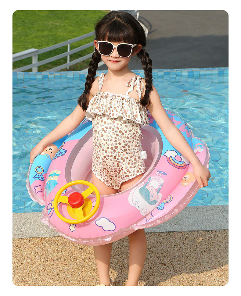 Baby Swim Ring Inflatable Toy Aircraft Shape Swimming Circle Seat Floatie