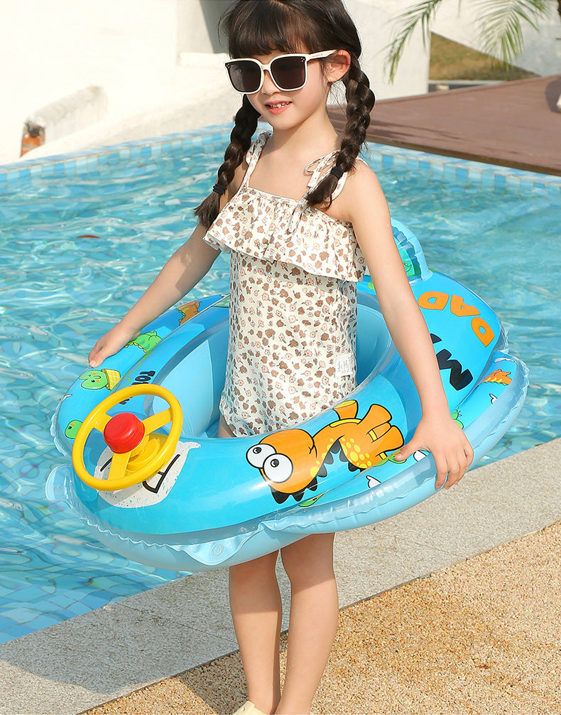 Baby Swim Ring Inflatable Toy Aircraft Shape Swimming Circle Seat Floatie
