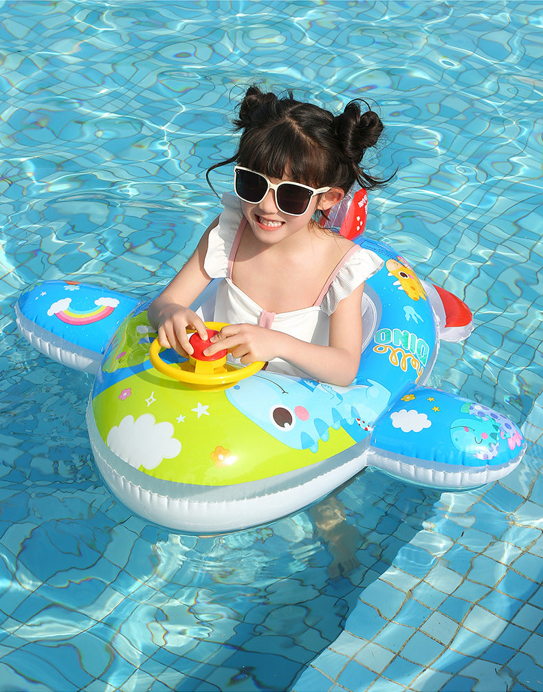 Baby Swim Ring Inflatable Toy Aircraft Shape Swimming Circle Seat Floatie