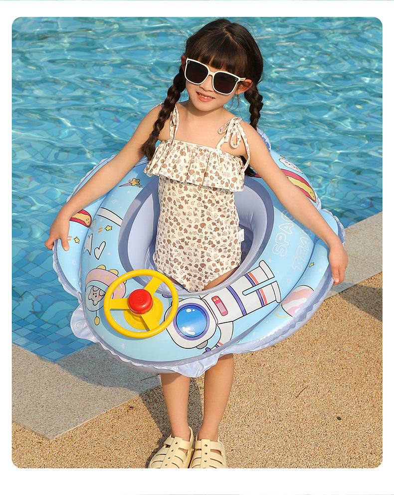 Baby Swim Ring Inflatable Toy Aircraft Shape Swimming Circle Seat Floatie