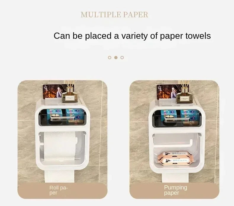 Wall-Mounted Bathroom Tissue Box with Drawer