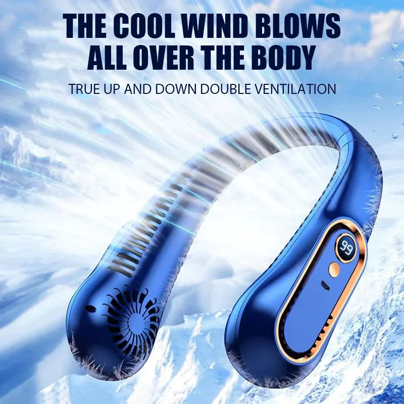 3000mAh Hanging Neck Fan Portable Bladeless Mini USB Rechargeable Electric Fan