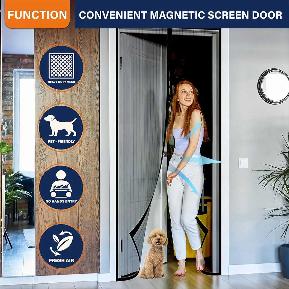 No Punching Magnetic Anti Insects Automatic Ventilation Screen Door Curtain