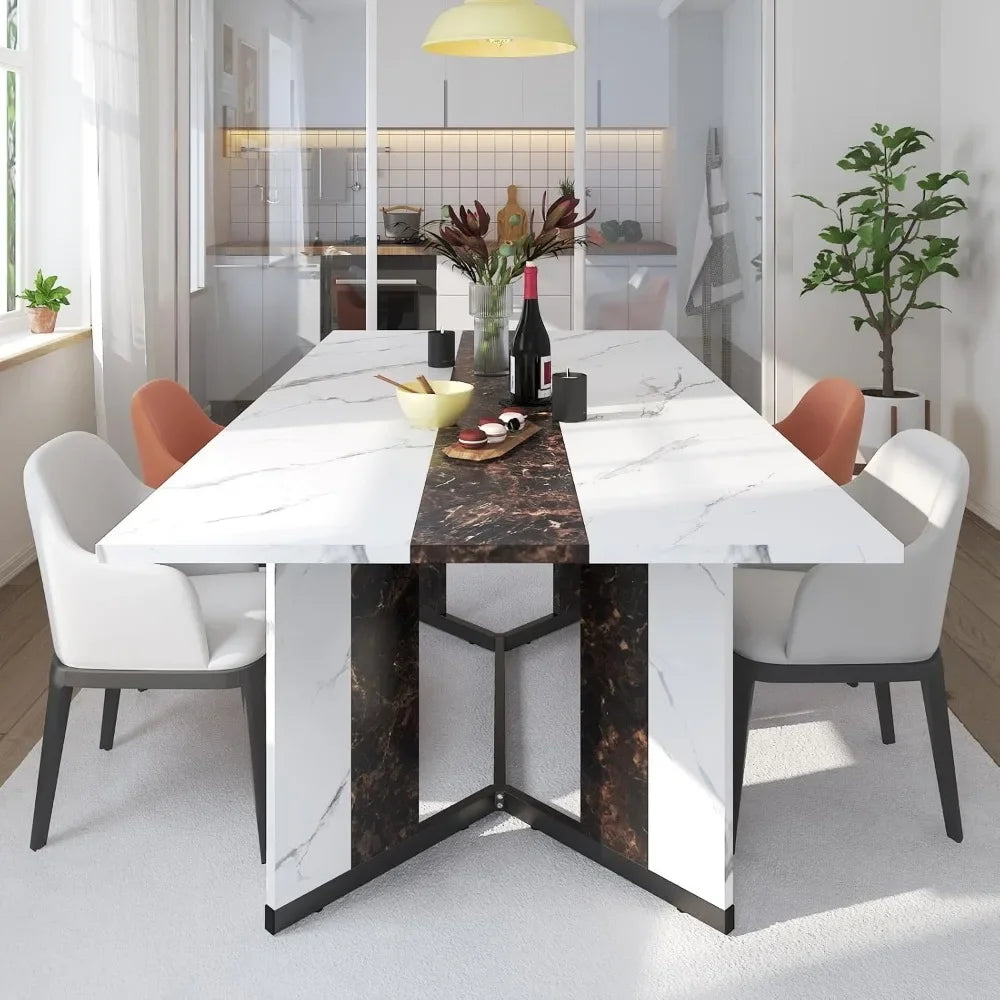 35in Marble-Color Wood Waterproof Tabletop