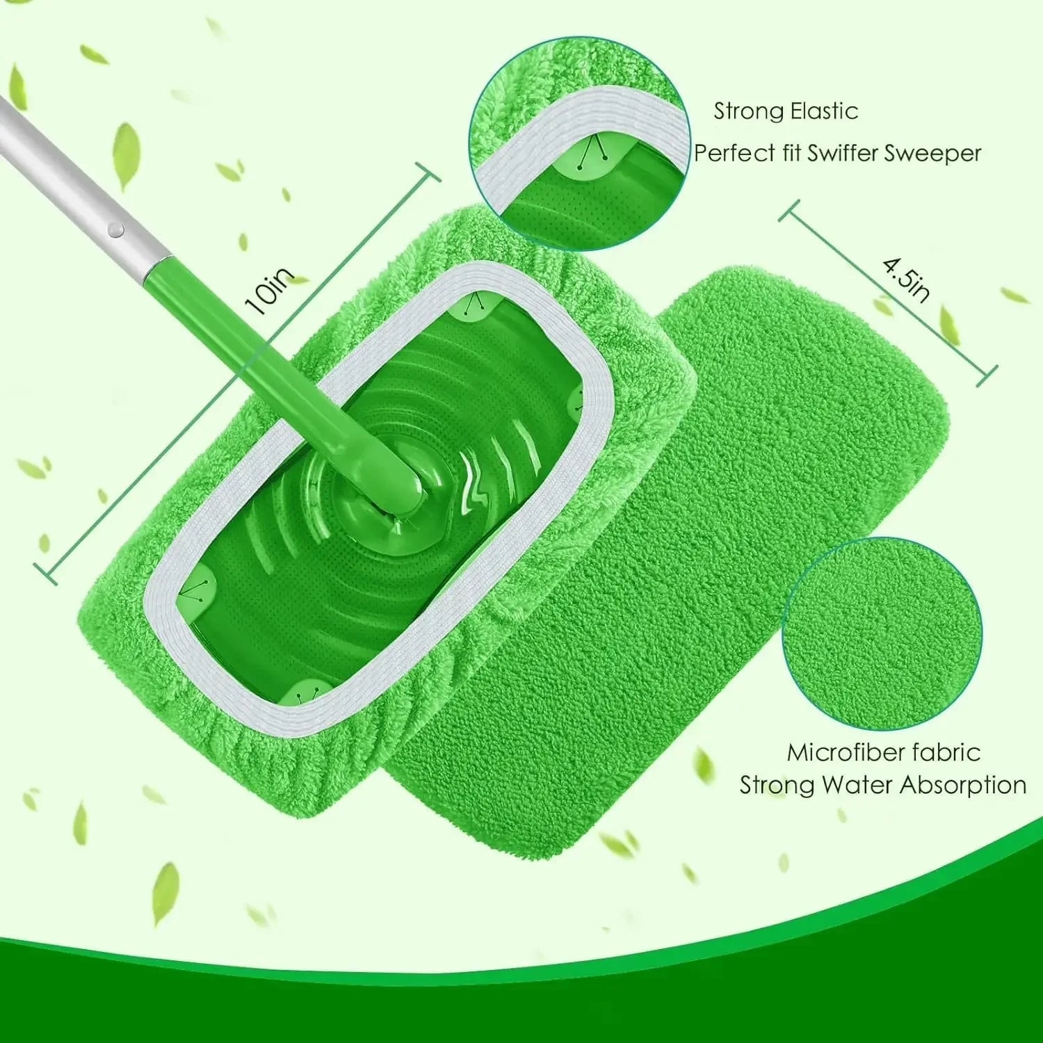 Sweeper Wet & Dry Cleaning Cloths Reusable Microfiber Head Washable Rag Towel