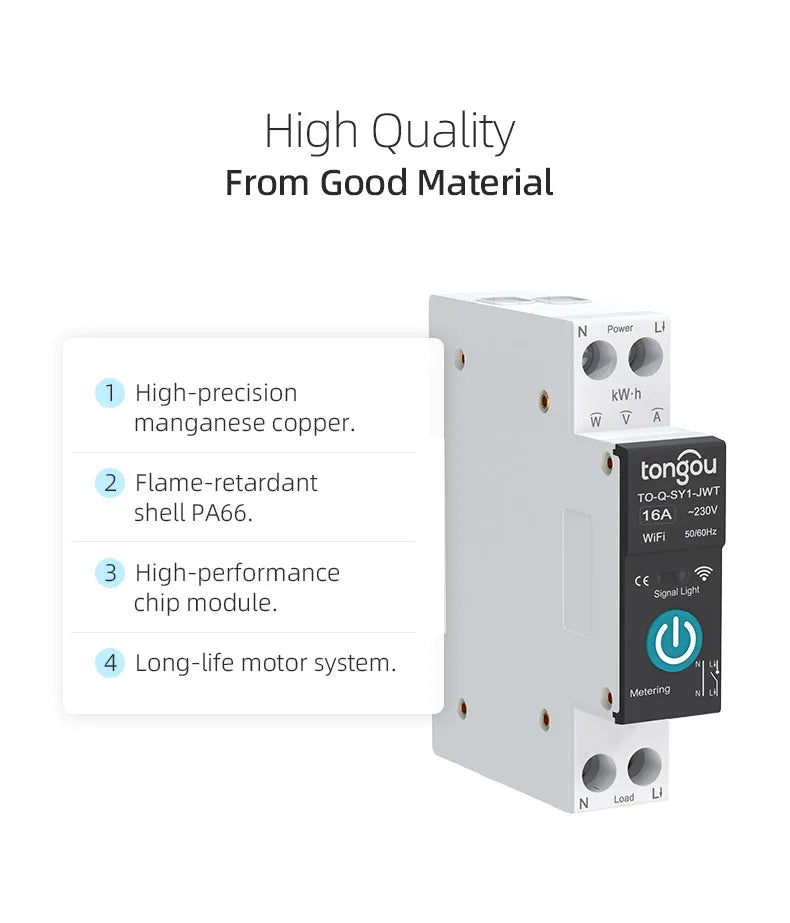Wifi Smart Circuit Breaker Switch With Metering remote control