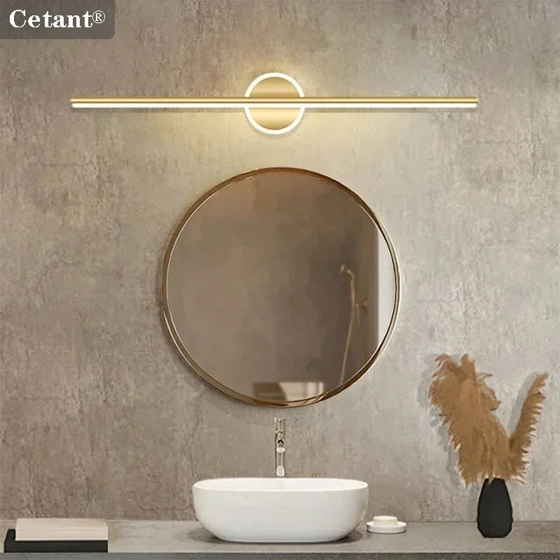 Modern LED Wall Lamp 40/60cm Mirror Black Gold Long Strip Fixture Led Lighting Lamps