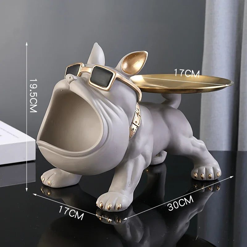 Home Decor Bulldog Figurine Dog Statue Storage Box Animal Ornament Art Sculpture