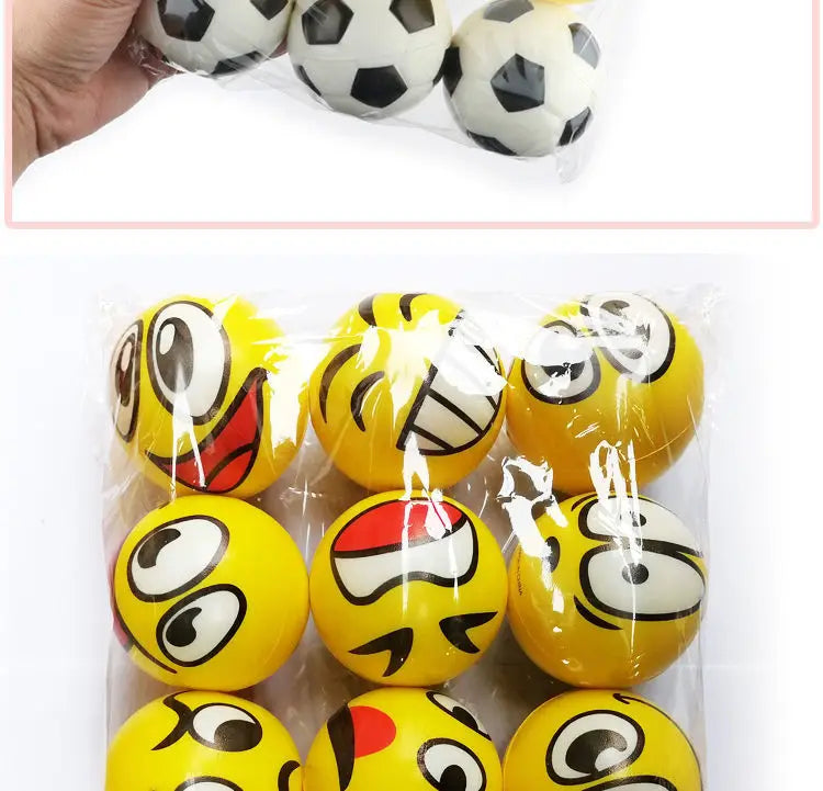 6PCS 6.3cm facial expression foam PU extrusion sports decompression children's toy