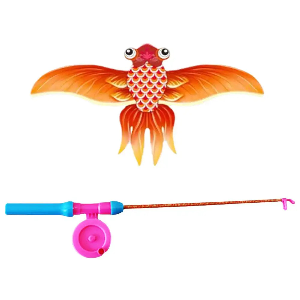 Outdoor Toys Kite Hand Brake Fishing Rod Butterflies For Kids
