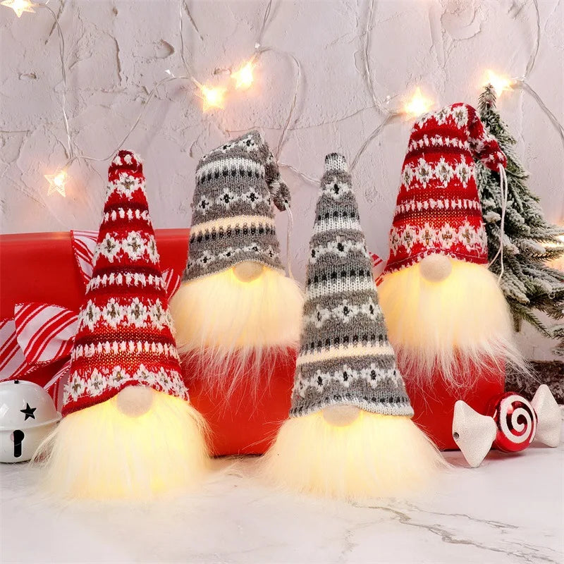 20/30cm LED Faceless Doll Elf Gnome with Lights Festive Decoration Home Navidad Gift