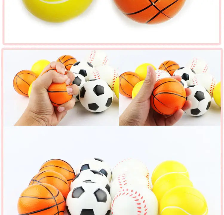 6PCS 6.3cm facial expression foam PU extrusion sports decompression children's toy