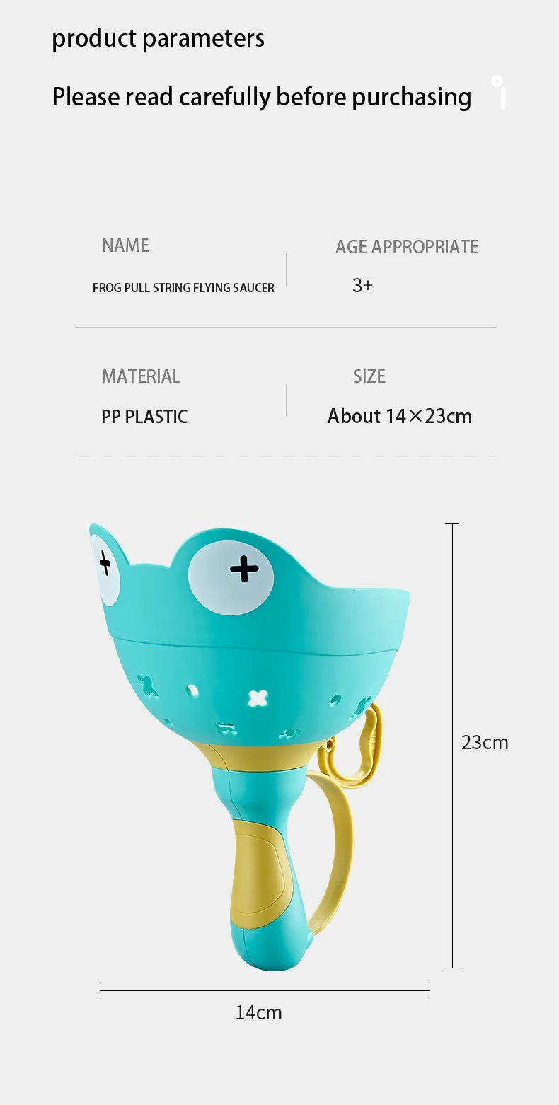 Pull String Flying Saucer Disc Launcher Kids Flying Toys