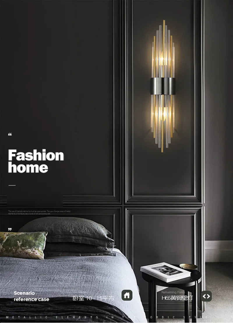 Luxury Wall Lamp Modern LED Gold Wall Light Indoor Lighting Wall Sconce Home Decoration