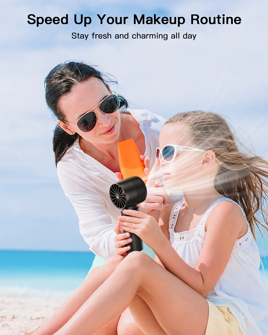 Handheld Mini Fan 4000mAh Battery Portable Rechargeable Fan with LED Display