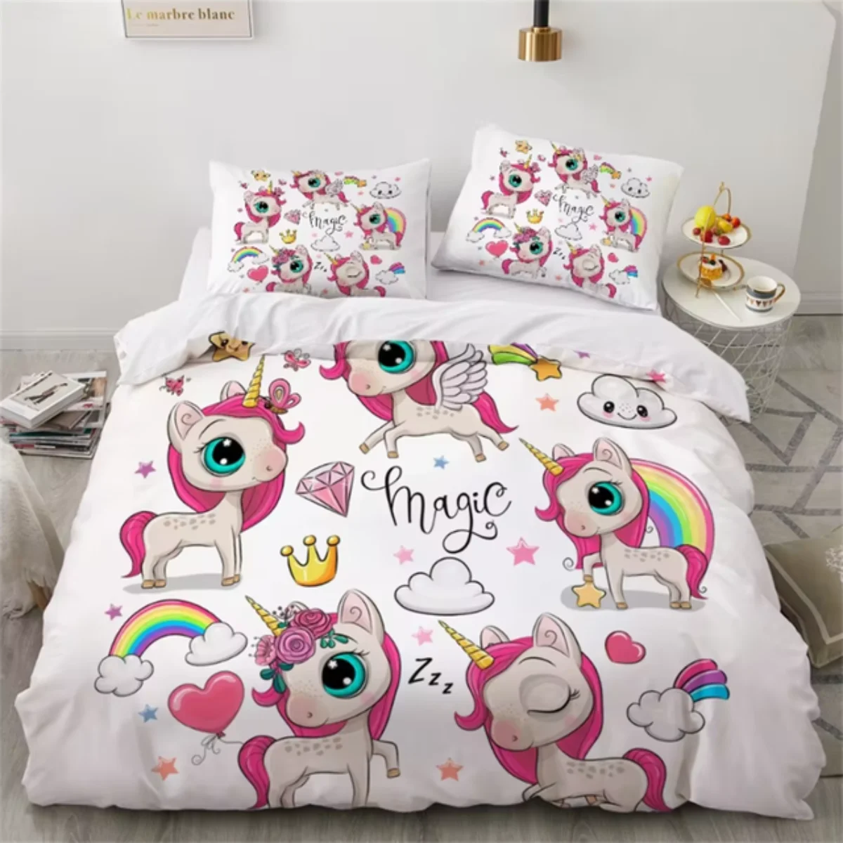 Rainbow Unicorn Bedding Set 3D Digital Printing