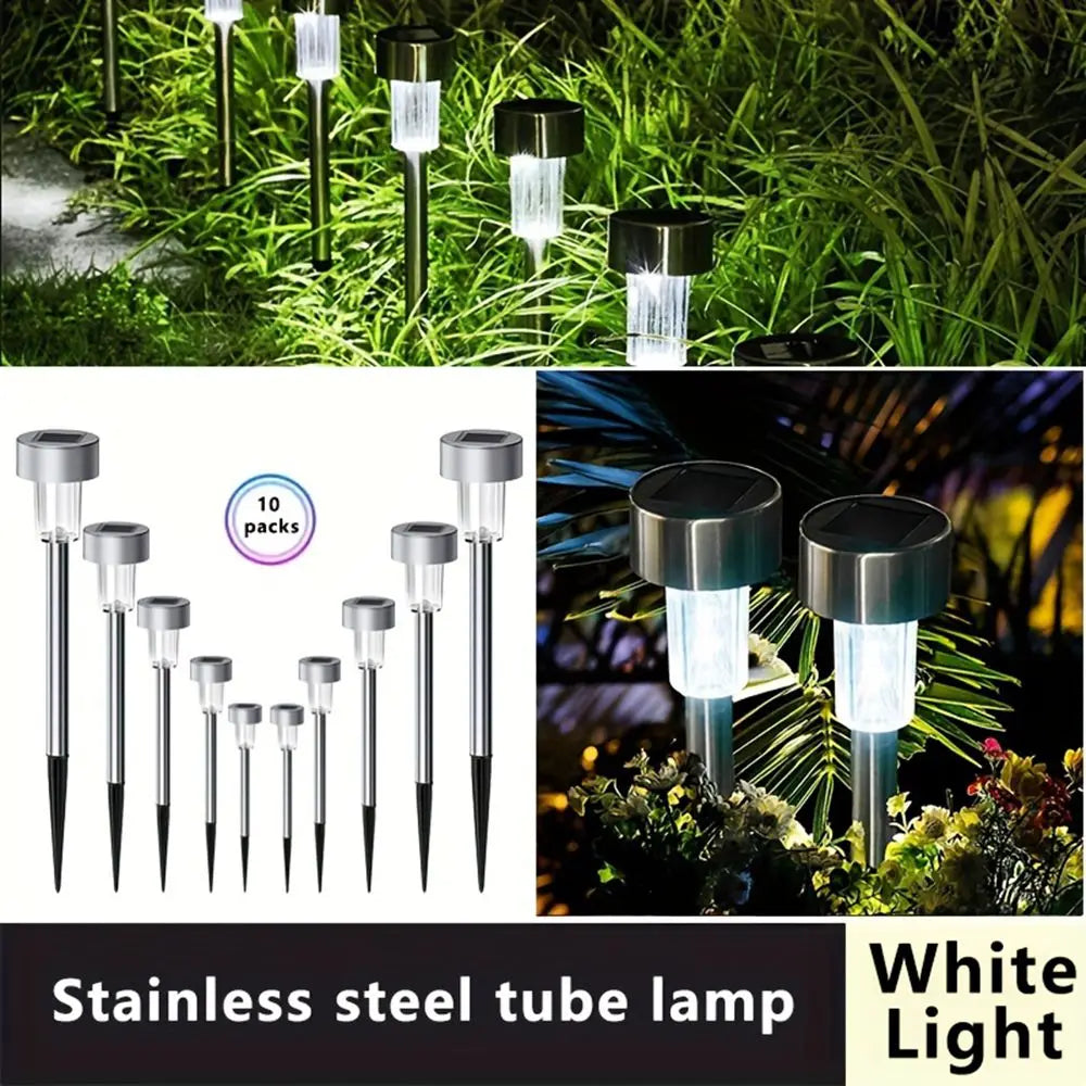10PCS Solar Lights Powered By Nickel Batteries, Semi Embedded for Lawns and Gardens