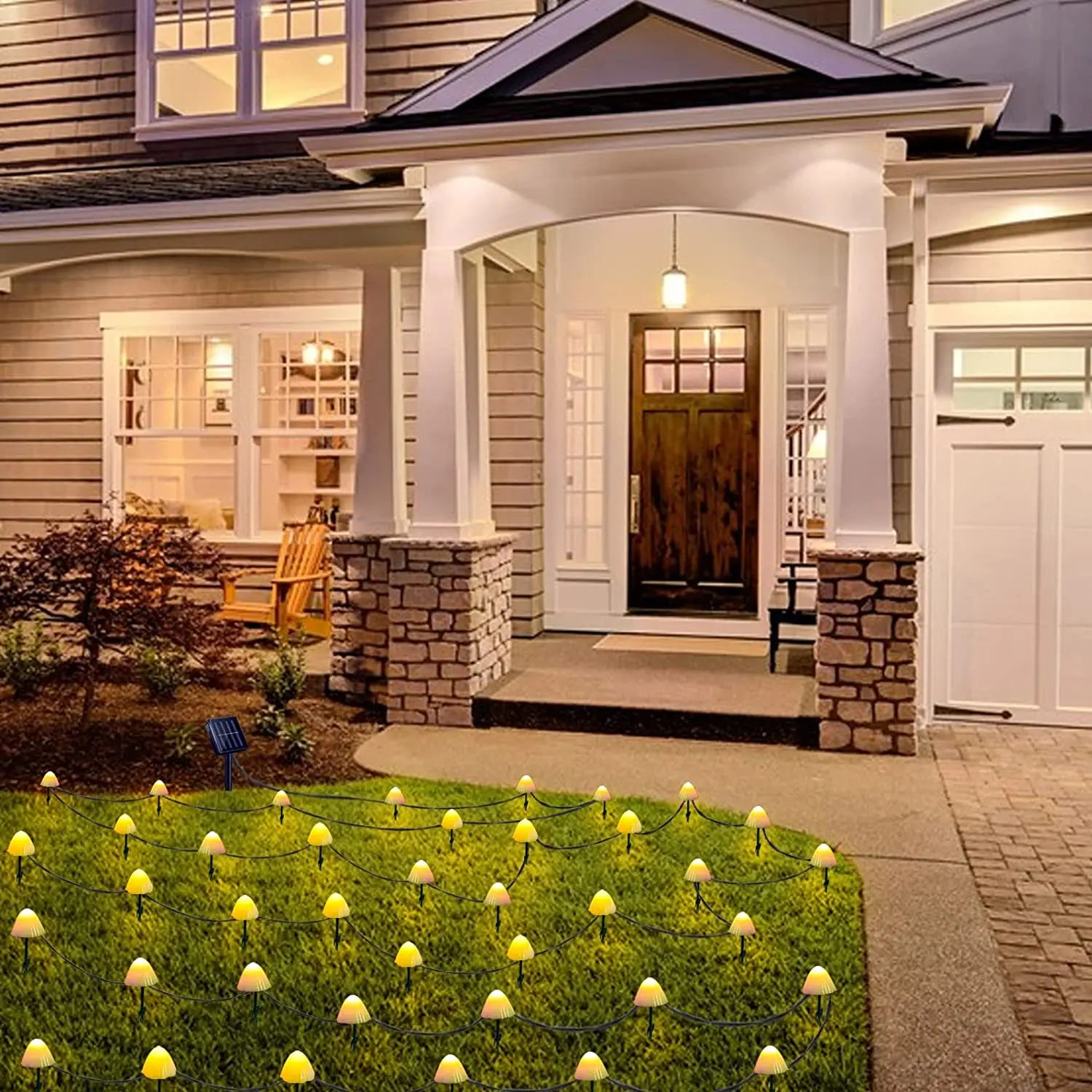 Brighten Up Garden with 10 LED Solar Mushroom Lights!