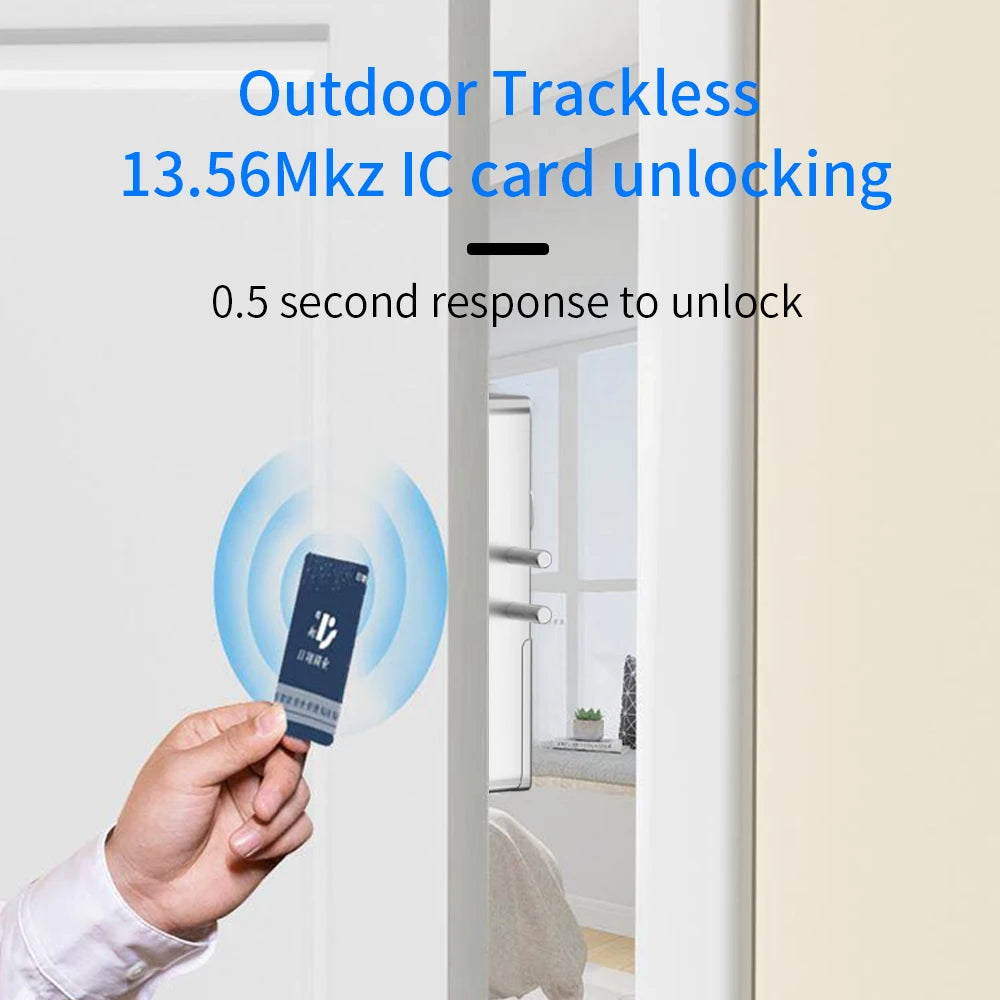 Home Smart Door Lock Handle Hidden Battery Anti Theft Electronic Keyless Lock